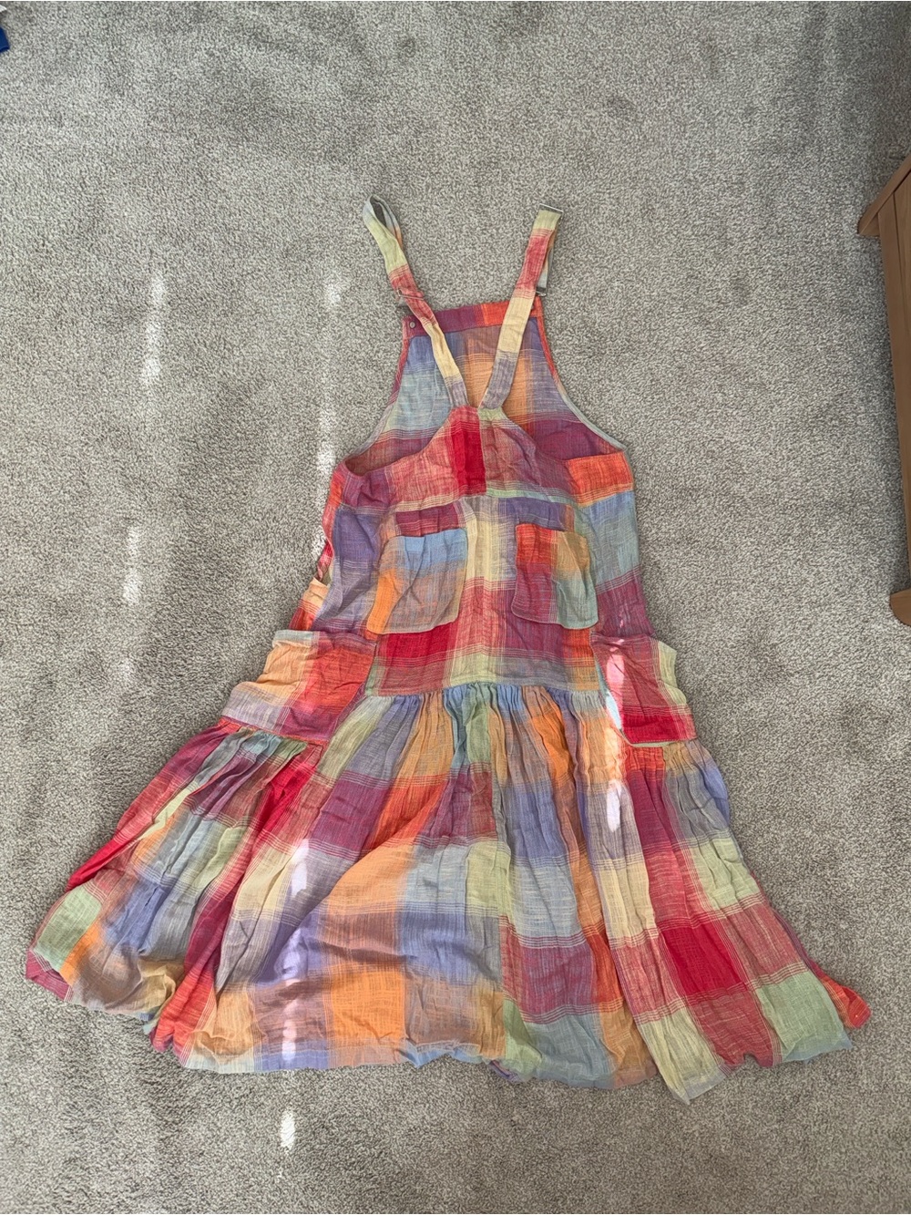 Free People Rainbow Plaid Tiered Midi Dress - Picture 3 of 4